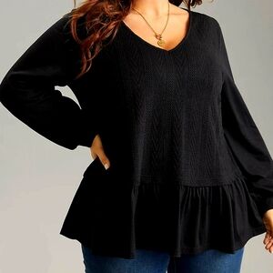 Ashley Stewart Womens Ruffled Hem Blouse Sz. 18/20